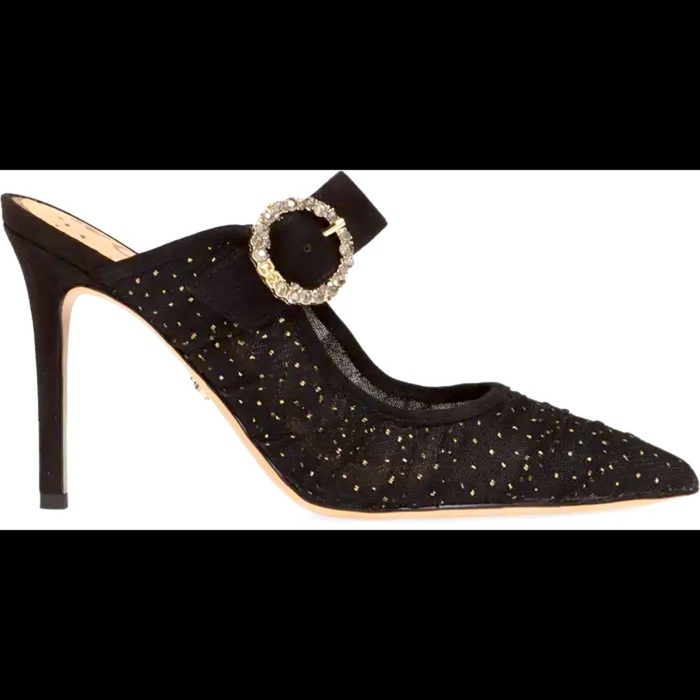 Sam Edelman Halo Embellished Pointed Toe Mules Size 7.5